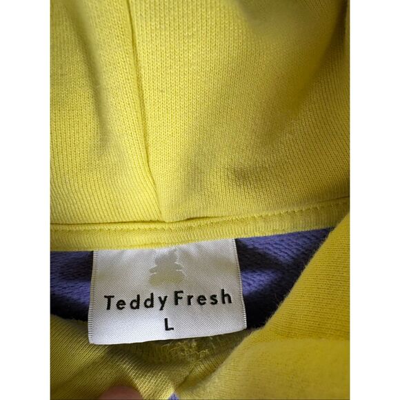 Teddy Fresh color-block pullover hoodie size L unisex - Picture 6 of 7